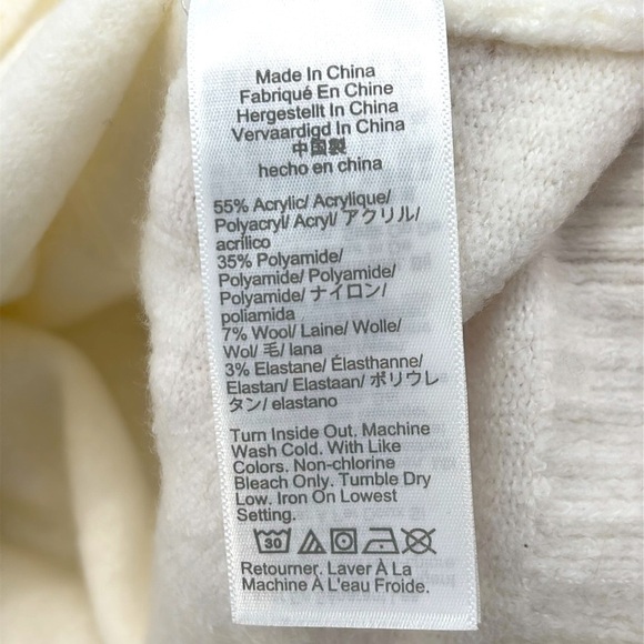 J. Crew XL Cream Turtleneck Sweater Button Detail Casual Knit Top size XL - Picture 4 of 8